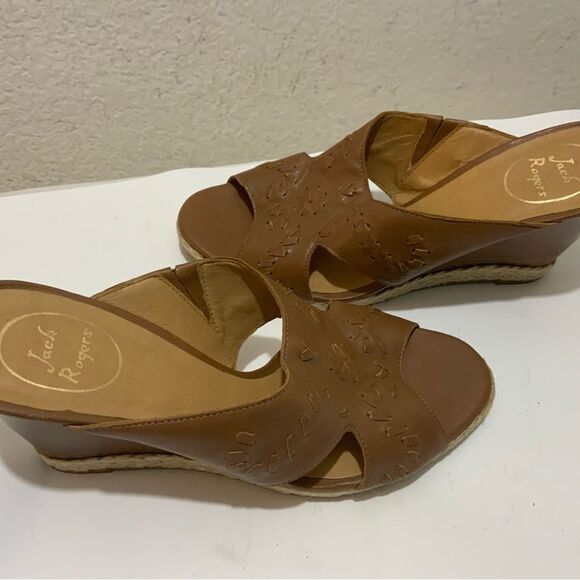Jack Rodgers sophia leather wedge sandal 10 - Picture 2 of 9
